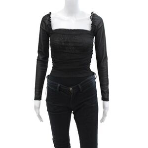 Ambitionist Womens Fancy Thong Bodysuit - Black Size XS